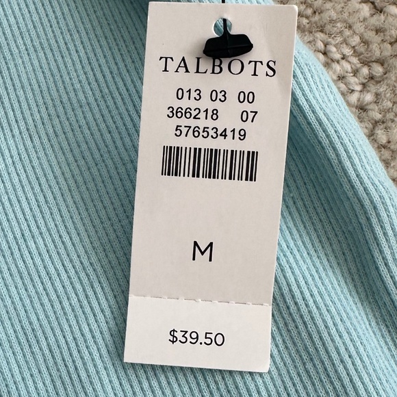 Talbots Ribbed Tank Top Blue Ice Size M NWT Wardrobe Staple Summer Classic Soft - Picture 6 of 11